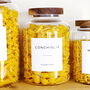 Kitchen Storage Jar With Acacia Wood Lid And Personalised Waterproof Label, thumbnail 7 of 10