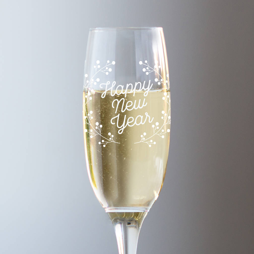 happy new year champagne glass by oh so cherished