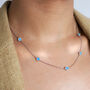 Sterling Silver Opals Necklace, thumbnail 3 of 10