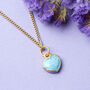 Gold Plated Heart Turquoise Gemstone Necklace, thumbnail 2 of 7