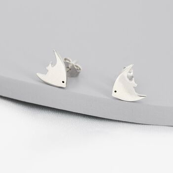 Sterling Silver Angelfish Stud Earrings, 2 of 9