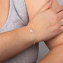 Cz Forget Me Not Flower Bracelet In Sterling Silver, thumbnail 3 of 7