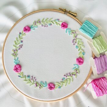 Floral Hoop Embroidery Kit, 2 of 4