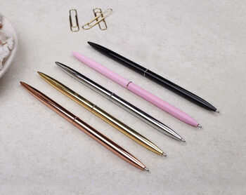Slim Gold Metal Ballpoint Pen, 3 of 4