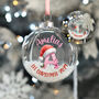 Alphabet Baby's 1st Christmas Snow Filled Glass Bauble, thumbnail 1 of 6