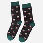 Men's Bamboo Socks Black Christmas Pudding, thumbnail 2 of 3