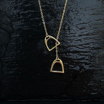Personalised Stirrup Necklace, Silver, Gold Or Rose Gold, 8 of 12
