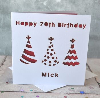 Personalised Laser Cut Hat Birthday Card, 2 of 4