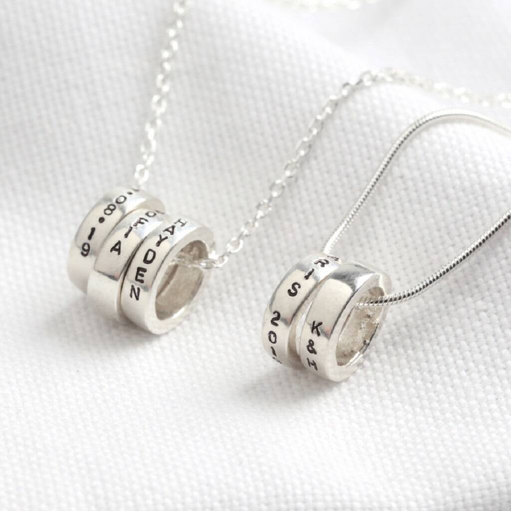 Personalised Sterling Silver Disc Bead Necklace By Lisa Angel