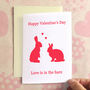 Personalised Bunnies Valentine's Day Card, thumbnail 1 of 4