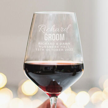 Personalised Groom Wedding Glass, 2 of 10