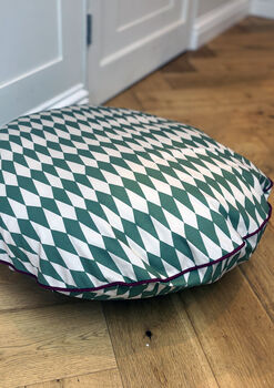 Olive Diamond Piped Dog Bed, 5 of 7