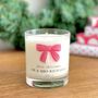 Bow Personalised First Christmas Candle Gift, thumbnail 2 of 3