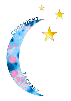 Moon And Stars Personalised Giclée Print, 3 of 4