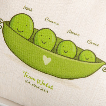 Personalised Peas In A Pod Cushion, 3 of 5