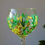 Golden Lantern Lily Hand Painted Gin Glass, thumbnail 2 of 7