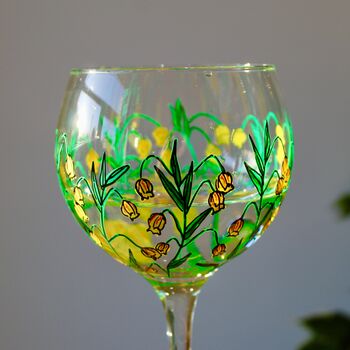 Golden Lantern Lily Hand Painted Gin Glass, 2 of 7