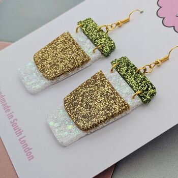 Coffee Cup Glitter Earrings, 4 of 4