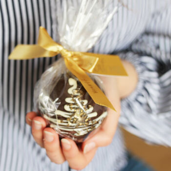 Large Gourmet Chocolate Bauble With 'Eat Me' Gold Tag, 8 of 9