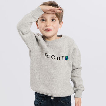 'Look Out, World' Embroidered Children's Sweatshirt, 3 of 11