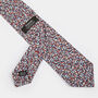 Mens Navy, Red And Pink Speckled Slim Tie, thumbnail 8 of 8