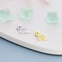 Snake Screw Back Earrings In Sterling Silver, thumbnail 3 of 10