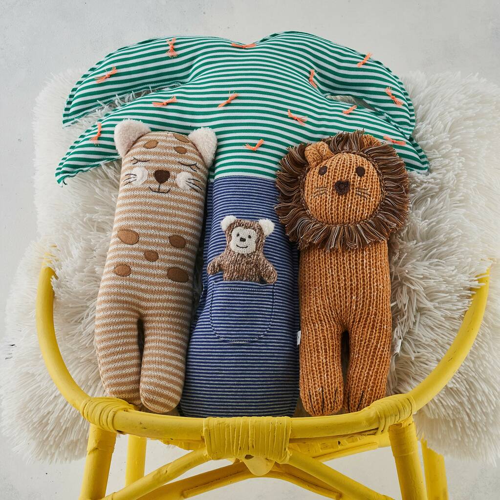 palm tree and monkey cuddly toy by albetta