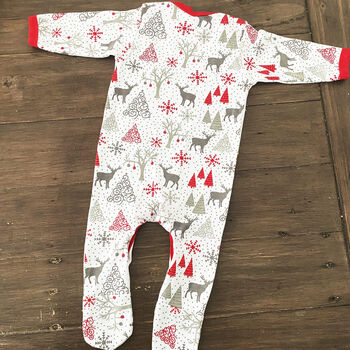 Personalised Good All Year Christmas Babygrow Pyjamas, 2 of 2