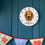 Personalised Lion Bedroom Wall Clock, thumbnail 3 of 4