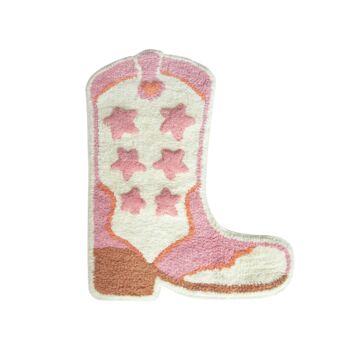 Pink Cowboy Boot Tufted Bath Mat, 2 of 3