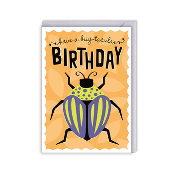 Kids Birthday Card – Bug Tacular Birthday, Cute Bug Illustration, Children’s Greeting Card, 2 of 2