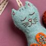 Folk Embroidered Cat Felt Craft Mini Kit, thumbnail 2 of 5