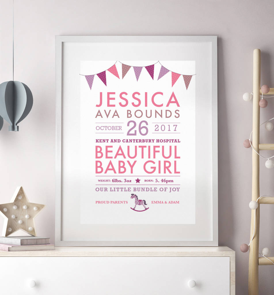 Personalised Baby Details Print, 1 of 10