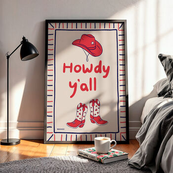 Howdy Y'all Cowgirl Print, 2 of 8