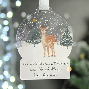 Personalised A Winter's Night Acrylic Snowglobe Hanging Decoration Gift Boxed, 3 of 4