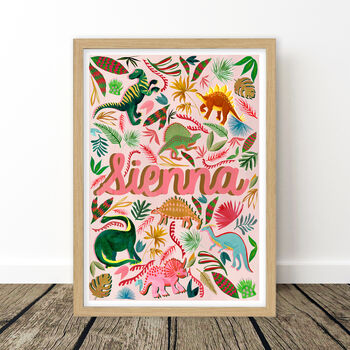 Colourful Dinosaur Name Print Set, 9 of 12