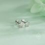 Tiny Star Internally Threaded Flat Back Earrings In Sterling Silver, thumbnail 3 of 11