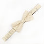 Mens Beige Gingham Print Bow Tie, thumbnail 6 of 7