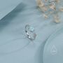 Aqua Green Opal Olive Leaf Ring In Sterling Silver, thumbnail 5 of 11