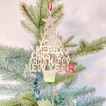 Silver Merry Christmas Decorative Hanging Sign, 4 of 7