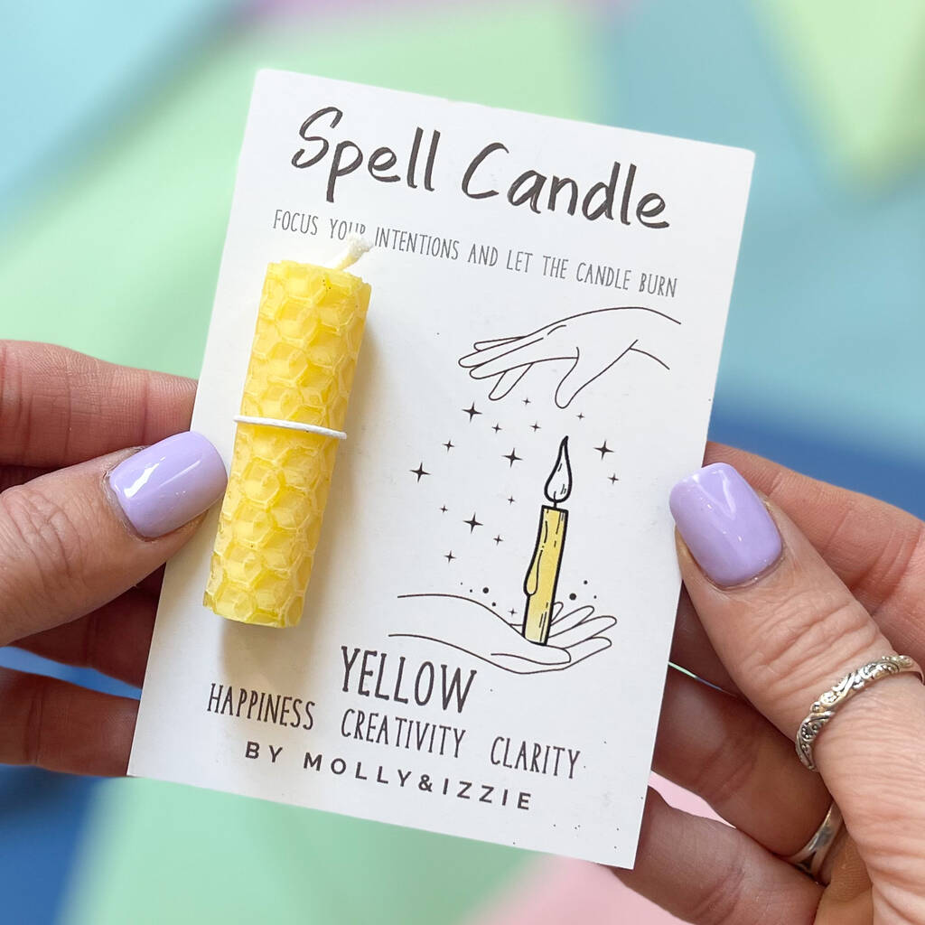 Yellow Spell Candle Happiness, Creativity And Clarity, 1 of 2
