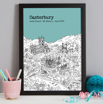 Personalised Canterbury Graduation Gift Print, 4 of 9