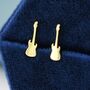 Sterling Silver Tiny Electric Guitar Stud Earrings, thumbnail 5 of 12