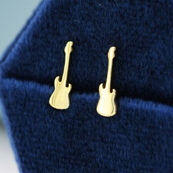 Sterling Silver Tiny Electric Guitar Stud Earrings, 5 of 12