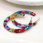 Multicoloured Flat Large Hoop Earrings, thumbnail 2 of 3