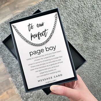 Curb Chain Perfect Page Boy Thank You Message Gift, 5 of 6