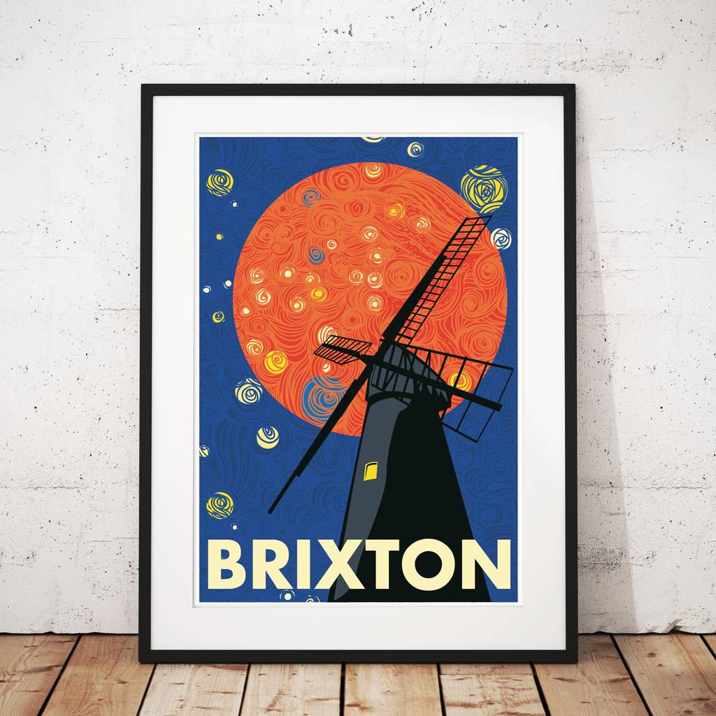 London Prints The Brixton Windmill Art Print, 1 of 4