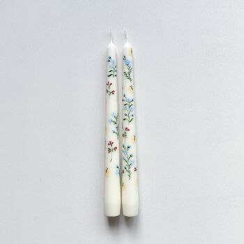 Hand Painted Wildflower Taper Candles, 8 of 10