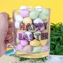 Happy Easter Mug Filled With Coated Chocolate Eggs, thumbnail 1 of 4