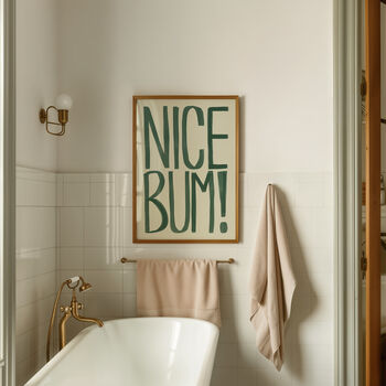 Nice Bum Bold Bathroom Wall Art Print, 4 of 11